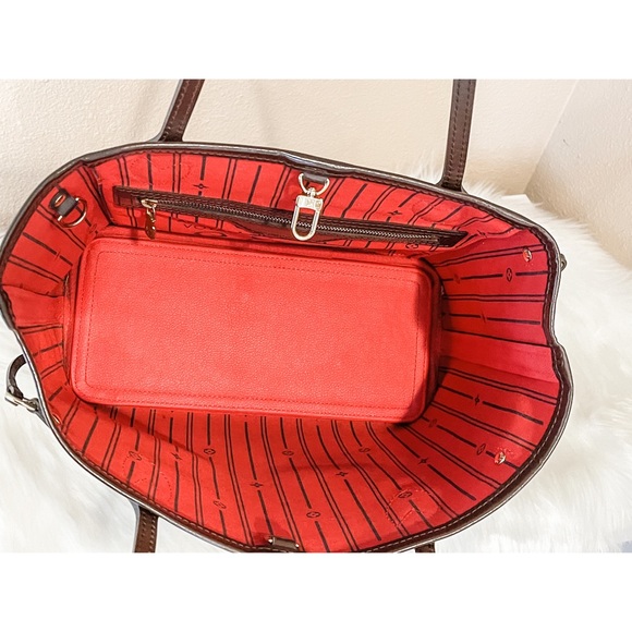 AUTHENTIC Louis Vuitton Damier Ebene Neverfull PM Cherry - Picture 6 of 11